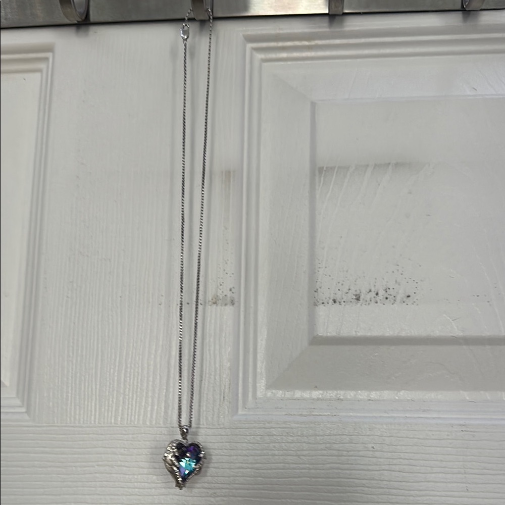 Iridescent Heart Pendant Necklace